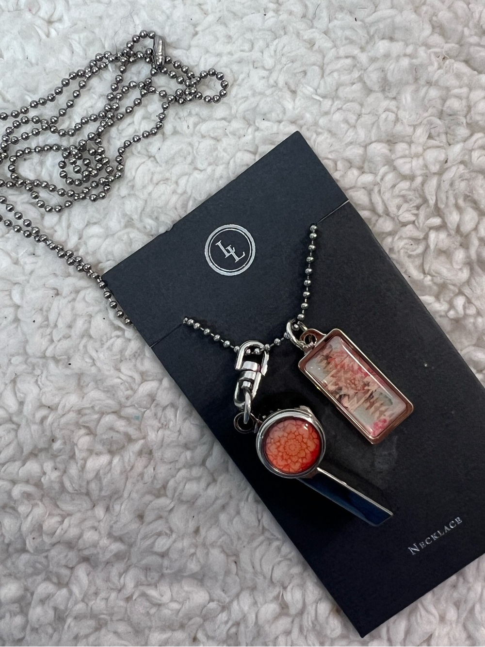 Lucy Lu Stainless Steel Aztec Floral Pattern Safety Whistle & Necklace Pendant